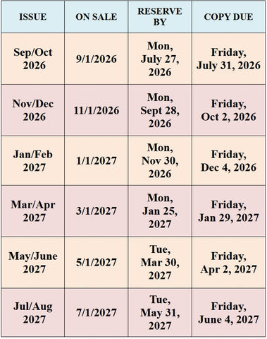 Advertising Schedule (Click on table for complete information)