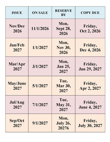 Advertising Schedule (Click on table for complete information)